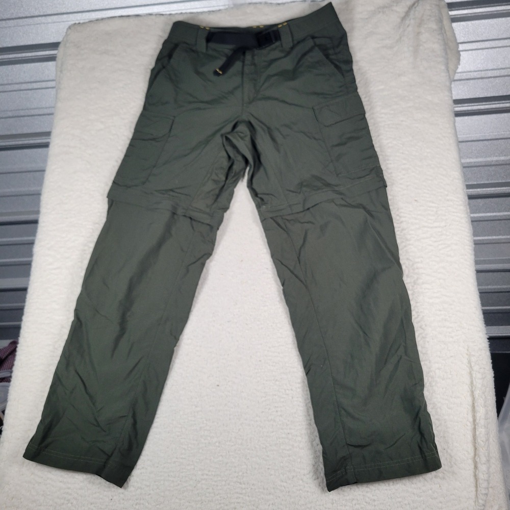 Eddie Bauer Convertible Cargo Pants Mens 32x31 Olive Green Zip Off Hiking Trail